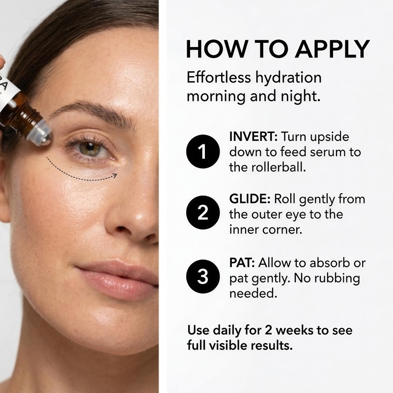 Kinvara Natural Caffeine Eye Roller for Dark Circles and Puffiness