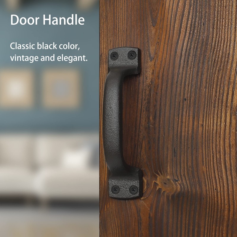 Livfodrm Black Barn Door Handles Cast Iron Gate Handle, Rustic