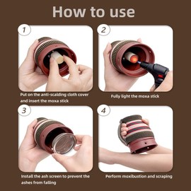 MOTRING Moxibustion Ceramic Jar Moxa Sticks Burner Holder Portable Scraping Cup Pure Set Tool