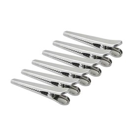 Stainless Steel Bag Retainer Clips, Strong Food Storage Kitchen Clips, 4.3 inches (110 mm), Pack of 6