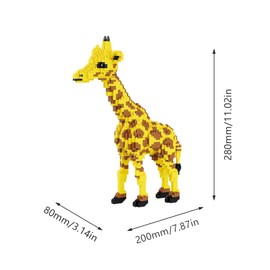 Larcele Micro Building Blocks Set, DIY Mini 3D Building Toy Bricks,1350 Pieces KLJM-08 (Giraffe)