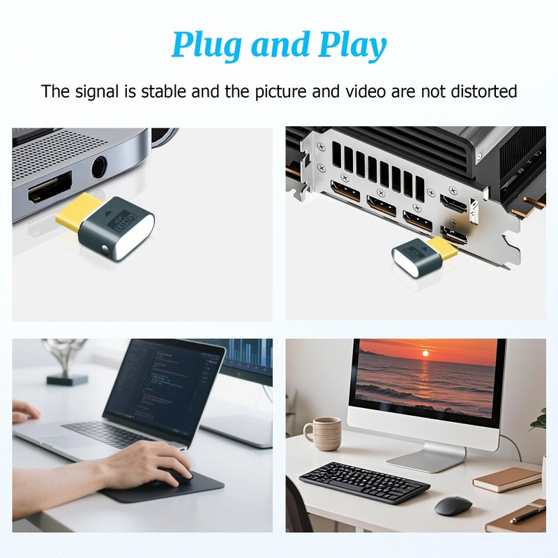 Wowfast HDMI Dummy Plug, HDMI Dongle Virtual Monitor Display Emulator