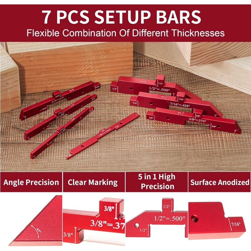 Ssumght Setup Blocks Height Gauge Set with Case, 7 PCS