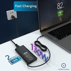 GVKRLXZ Replacement Dell 130W AC Adapter for Dell Inspiron 16 Plus 7640 7620 7630 Business Laptop,Dell Inspiron 14 16 Plus 7420 7430 7510/Dell XPS 15 17 9730 9640 Charger with 1meter 3 Prong US Power Cord