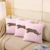Pink African Cheetah Throw Pillow Covers,Leopard Silhouette Cushion Covers 16"x16"
