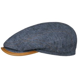 Stetson Kelvey Driver Flat Cap Handmade Made in Germany Women's Summer, denim, 59