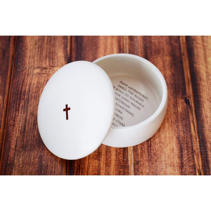 Baptism Gift or First Communion Gift - Round Keepsake Box