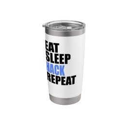 Eat Sleep Hack Repeat Hacking Cybersecurity Technology Stainless Steel Insulated Tumbler