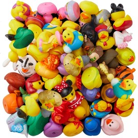 ValenLyra 100 Pack Rubber Duck for Jeeps Ducking - 2" Bulk Floater Duck for Kids - Baby Bath Toy Assortment Duck Bath Set Rubber Duck Assortment for Jeeps:_50-Packs