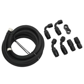 KIMISS Fuel Hose Kit, 3 Metre Swivel Fuel Hose Connection Adapter Kit AN6 Hose Connection Adapter Aluminium Nylon for Coolant Diesel Hydraulic Oil