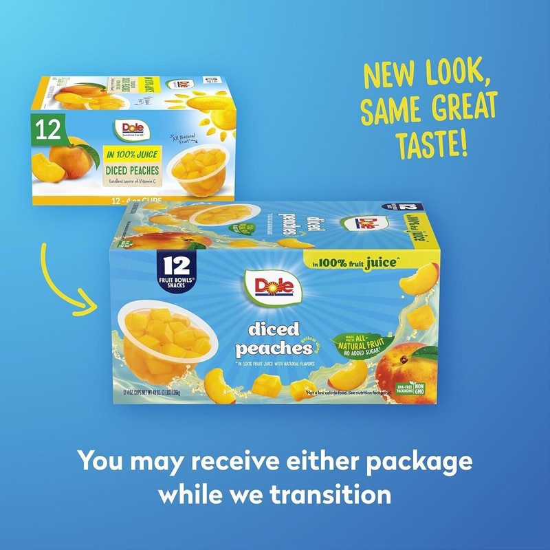 Dole Diced Peaches in 100% Juice^ - Dole Fruit Bowls