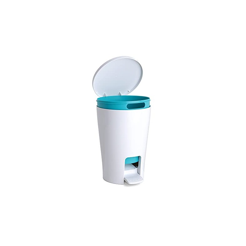TATAY 4434913 Diabolo Bathroom Bin, Polypropylene, Turquoise, One Size