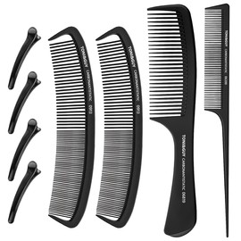 Shoonlo 4 Peines para Cabello Lacio para Mujer y Hombre, Peine Cola de Rata+ Peines Delgado+ 2 Peine Barbero, Cepillos y Peines para Cabellos Finos y Gruesos, Uso en Seco y Mojado