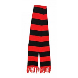 Red Black Dennis Menace Style Knitted Scarf