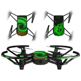 Skin Decal Wrap 2 Pack for DJI Ryze Tello Drone Alecias Swirl 01 Green Drone NOT Included