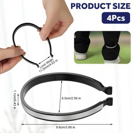 flintronic 4 PCS Lightweight Bicycle Clips, Powerful Reflective Cycling Trouser Clips, Bicycle Trouser Clips, Safety Ankle Bands Reflector, Cycling Accessories for Men Women Ankles,Grey