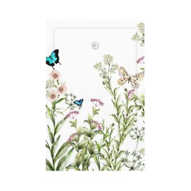 1-Gang No Device Blank Wallplate Farm Beauty Pretty Vibrant Colorful Wild Floral Flower Butterfly Botanical Electrical Light Switch Decorative Receptacle Face Plate Cover for Unused Outlets/Switches