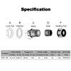 LeMotech 50 Pack NPT 3/4" Cable Glands Waterproof Adjustable 12.5-18mm