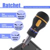 FyMosem 9-in-1 Ratchet Multi Screwdriver, Stubby Ratcheting Screwdriver Mini Multi-Bit
