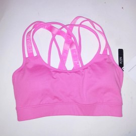 Victoria's Secret Victoria Secret Sports Bra XS Pink Strappy Logo Racerback Removable Padding New
