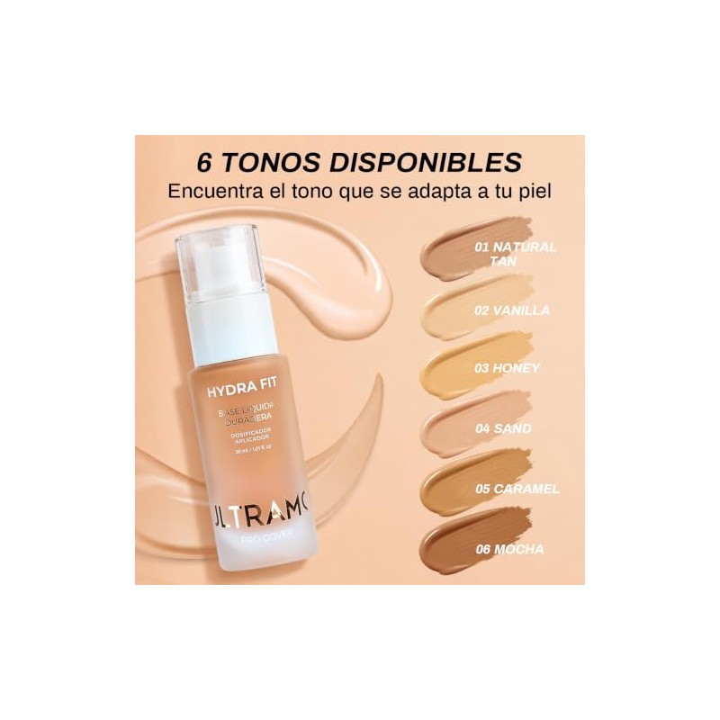 ULTRAMO Base de Maquillaje Líquida, Base y Corrector 2 en