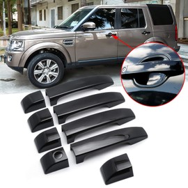 x xotic tech Door Handle Cover Bezel Protective Trim Compatible with Land Rover Range Rover L322 (Glossy Black)