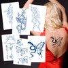 6-Pack Semi-Permanent Temporary Tattoos – Realistic Vein, Butterfly, Snake &