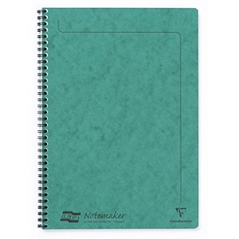 Clairefontaine - Ref 4863Z - Europa Notemaker Sidebound Notebook (120 Pages) - A4 Size, 90gsm Brushed Vellum Paper, Micro-Perforated Sheets, Lined Rulings - Green
