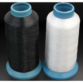White and Black Nylon Clear Invisible Sewing Overlocking Thread, Size 0.15mm - 3,000 Meters Each Clear Sewing Threads for Overlock, Sewing, Quilting, Wedding Dress, Sequin