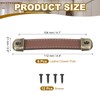 PATIKIL 4.4" Leather Drawer Pulls with Iron Sheet, 6 Pcs