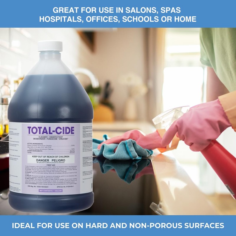 ForPro Total-Cide Disinfectant Solution, 2X Concentrated Formula, Hospital Grade Sanitizer
