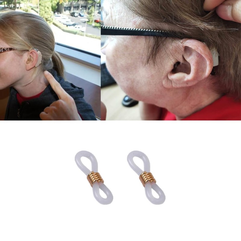 50 Pcs Transparent Hearing Aid Holder, Anti-Lost Aids Glasses Connectors