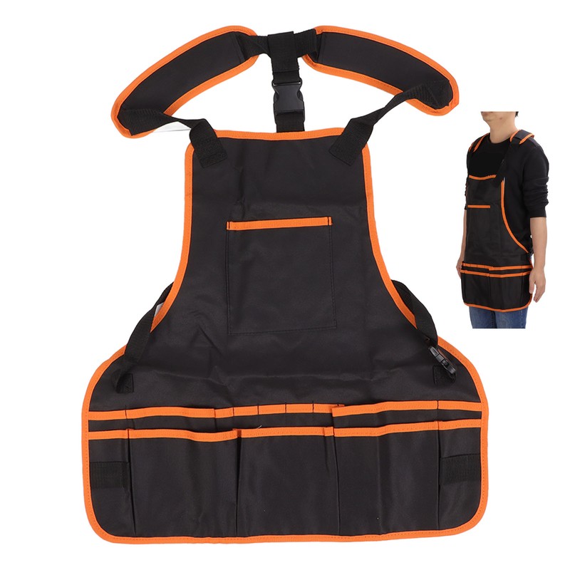 Work Apron Oxford Canvas Heavy Duty Waterproof Adjustable Multi Pockets