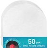50-Pack Crystal Clear Archival-Grade Vinyl Record Inner Sleeves - 12"