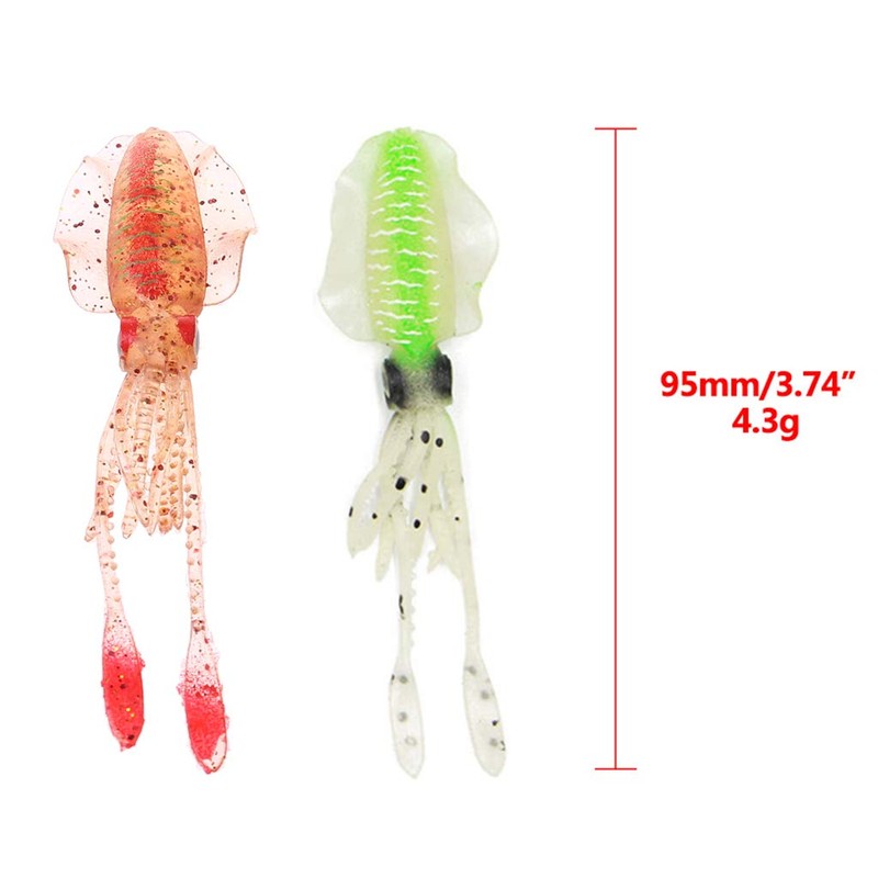 WOWOWO Sea Fishing Bionic Squid Bait with Ear-Thin Fins Soft