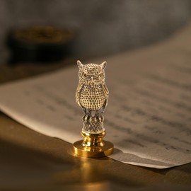 VILLCASE Wax Seal Stamp Handle Only, Vintage Owl Shape Stamp Metal Handle, Seal-Wax-Stamp-Kit for DIY Invitation Wedding Cards Scrapbooks Decoration