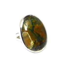 Rainforest Jasper Sterling Silver 925 Ring Size 54 (RJR1902166), Sterling Silver, Jasper