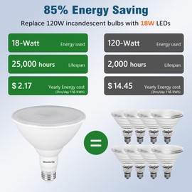 Maelsrlg PAR38 LED Flood Light Bulbs Outdoor, 18W (120W Equivalent), Warm White 3000K, Dimmable Weatherproof E26 Base Outdoor Flood Lights for Porch, Yard, Garage, 1800LM, 4 Pack