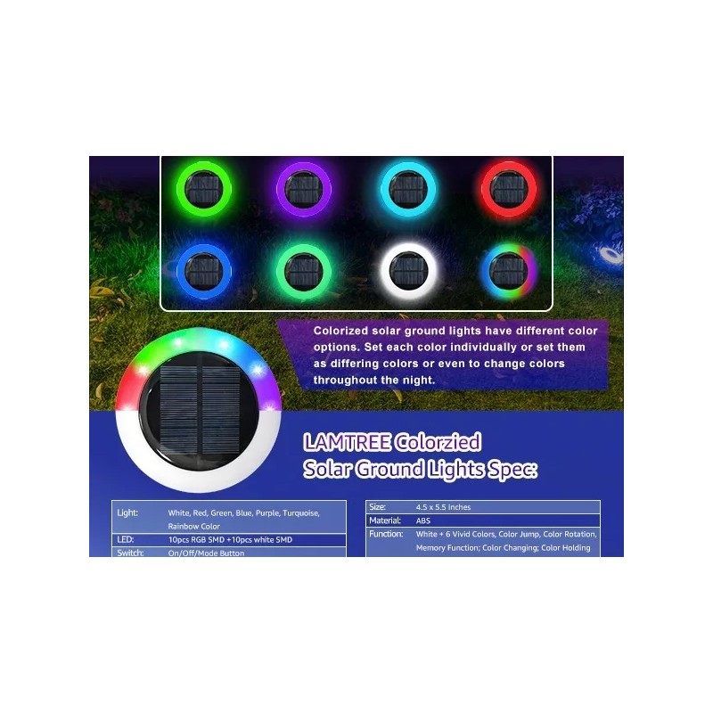 Brightology Colorize Solar Lights Color Change Ring Lights In-Ground 6