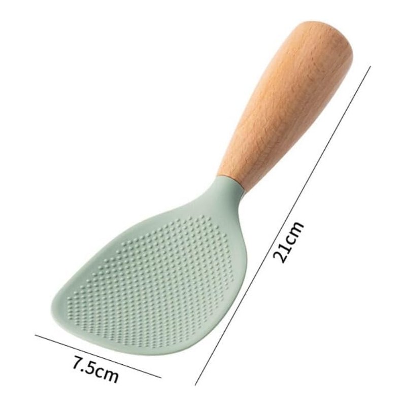 White Standing Silicone Rice Spoon Paddle, Household Rice Shovel Heat