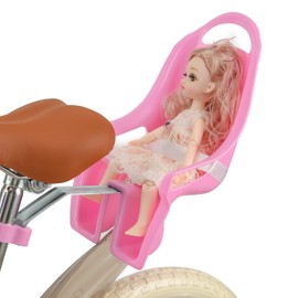 EIRONA Doll Bike Seat for Girls, Bicycle Doll Chair for 12 14 16 18 20 Inch Bike, American Girl Kids Children Bike Accessories for Doll, Pink