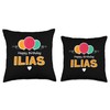 Happy Birthday saying Ilias Throw Pillow