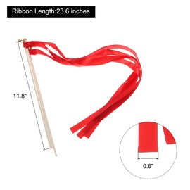 sourcing map 20Pcs Wedding Ribbon Sticks Party Ribbon Streamers Sticks for Wedding Party Celebration Red