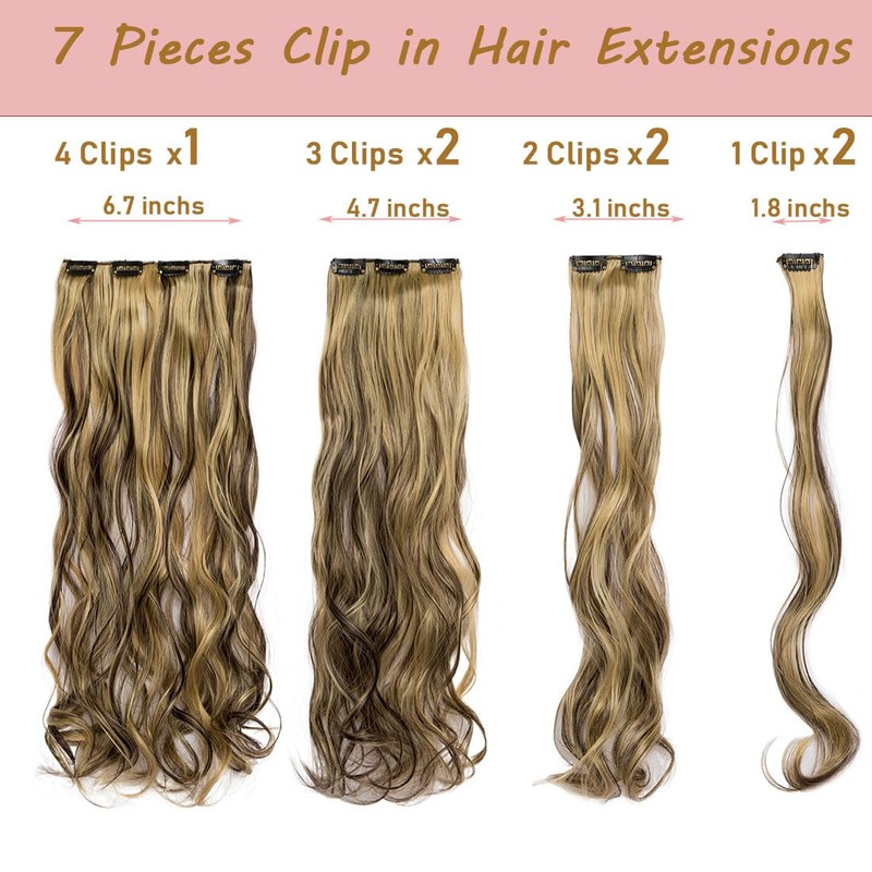 Swy Hair Clip in Hair Extensions Body Wave 7Pcs Straight