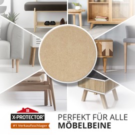 X-Protector X-Protector Filzgleiter 8 Stck 20 x 15 x 0.5 cm - Pr?mie M?belgleiter Beige - Filz Selbstklebend - Bodenschoner fr Sthle - Gro?e Menge an Filzgleiter Selbstklebend - Schtzen Sie Ihre B?den
