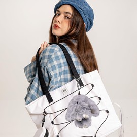 SYTTNUM 2 Stück Plüsch Hase Schlüsselanhänger,Häschen Pom Poms Schlüsselanhänger,Weicher Hasenanhänger,Fluffy Häschen Keychain Für Handtaschen Geschenk Für Ostern (Grau Und Hellgrau)