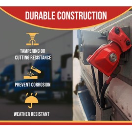 Mytee Products 4 Pack Heavy Duty Air Brake Gladhand Lock with Keyed Alike for Tractor Trailer Trucks - Cast Iron Semi Trailer Lock