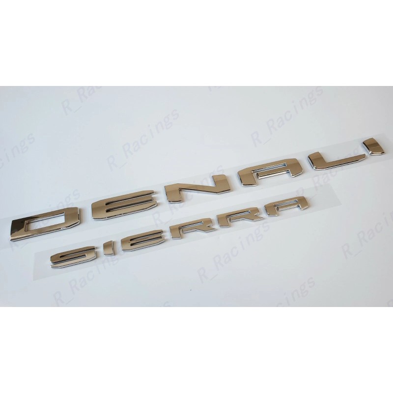 GMC 2pc Chrome Rear DENALI Sierra Emblems Letter GMC Sierra