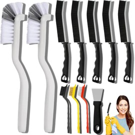 11Pcs Crevice Cleaning Brush Set, Hard Bristle Cleaning Supplies for Kitchen, Bathroom, Corner, Grout, Sink, Cup, Teapot, Bottle