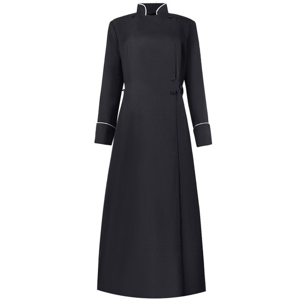 RABISS Womens Medieval Anglican Clergy Robe Cassock Priest Coat Pulpit